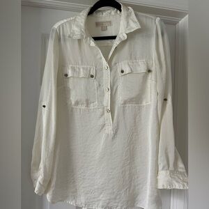 Michael Kors Cream Label Button-Front Shirt